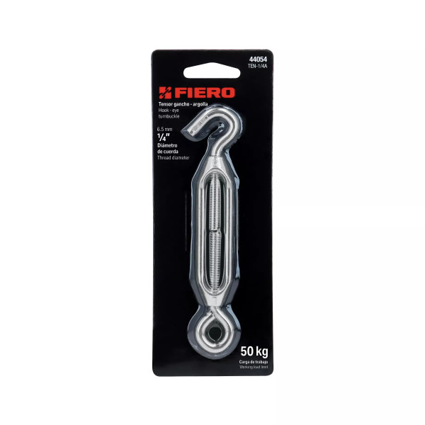 Tensor zinc 1/4" gancho-argolla, FIERO | Bandolas, ganchos, grilletes y similares Ferreterias Ferretodo