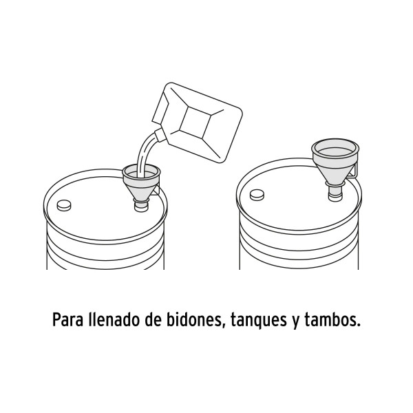 ‣ Embudo plástico 500ml, cuello flexible... | Truper