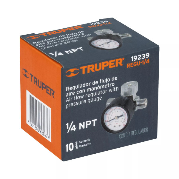 Regulador de Aire con Manómetro, Cuerda 1/4 Npt | Ferretería General Ferreterias Ferretodo