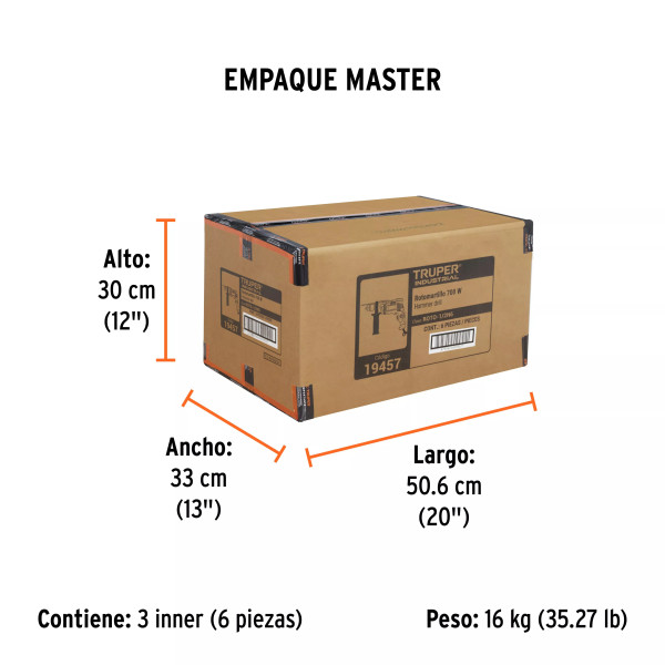 Rotomartillo 1/2' 700 W, Industrial, Truper | Rotomartillos y Demoledores