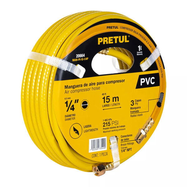 Manguera de PVC para Compresor, 15 M X 1/4" | Accesorios Herramientas Neumáticas Ferreterias Ferretodo