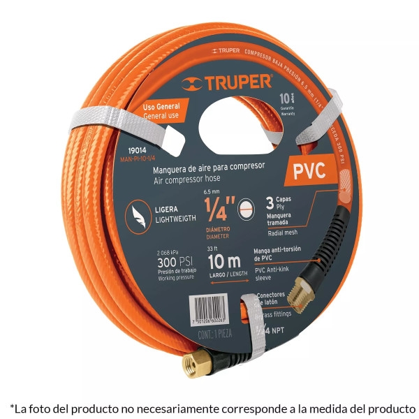 Manguera de PVC para Compresor, 10 M X 3/8" | Accesorios Herramientas Neumáticas Ferreterias Ferretodo