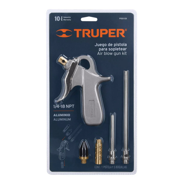 ‣ Pistola para Sopletear, 5 Boquillas Truper | Ferretodo