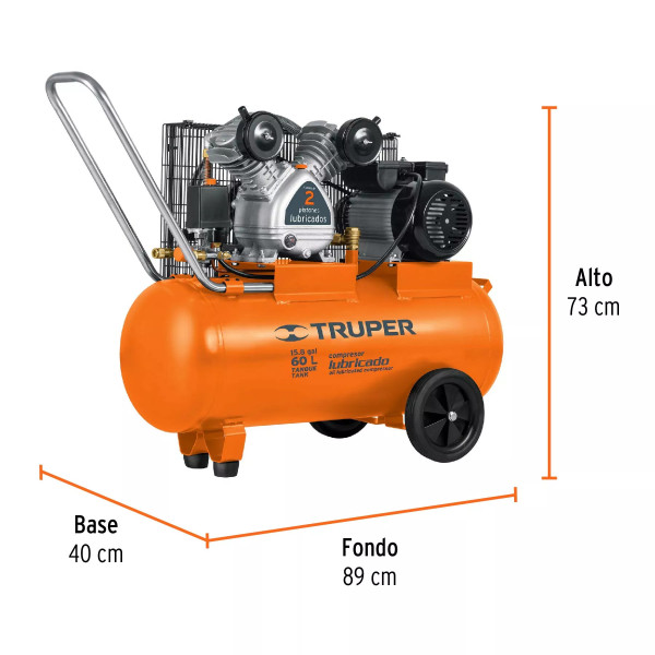‣ Compresor Lubricado 60l 4hp Truper | Ferretodo