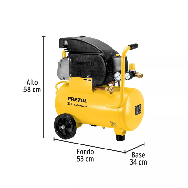 ‣ Compresor 20L, 2-1/2Hp, 127V, Pretul | Ferretodo