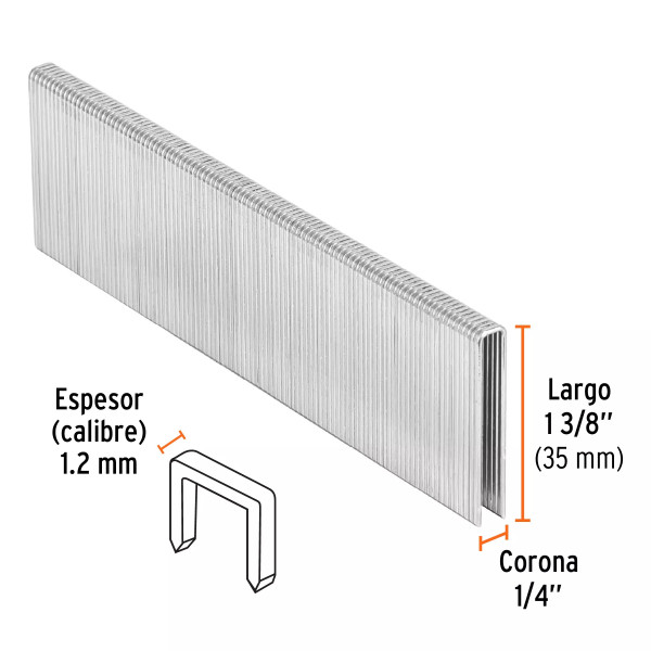 ‣ Grapas Corona 1/4' Calibre 18, 5000 Uds. | Ferretodo