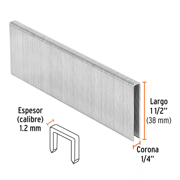 ‣ Caja Grapas 5000 Corona 1/4' Cal.18 38mm | Ferretodo
