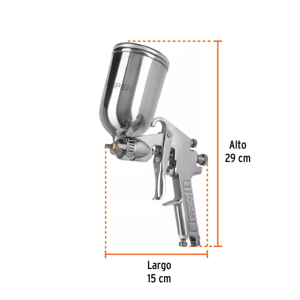 ‣ Pistola p/pintar LVMP vaso aluminio, 1 mm... | Truper