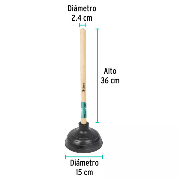 ‣ Bomba destapacaños 15 cm KLINTEK | klintek