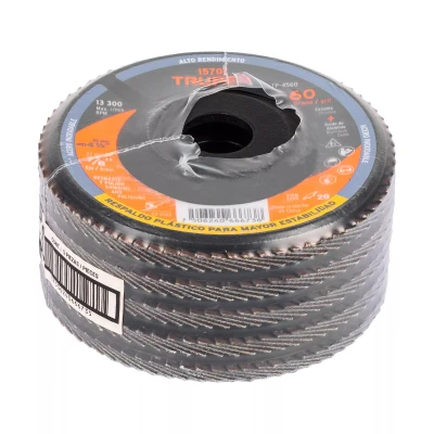 Disco laminado 4-1/2" grano 60 centro 7/8", plástico, TRUPER