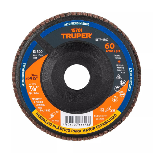 ‣ Disco laminado 4-1/2" grano 60... | Truper
