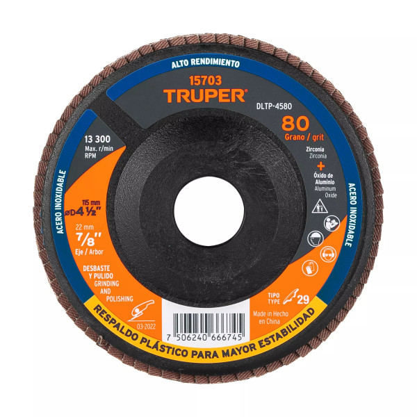 ‣ Disco laminado 4-1/2" grano 80... | Truper