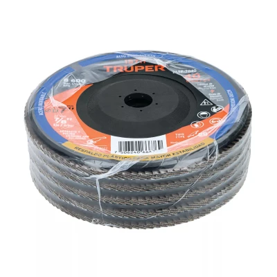 Disco laminado 7" grano 40 centro 7/8", plástico, TRUPER
