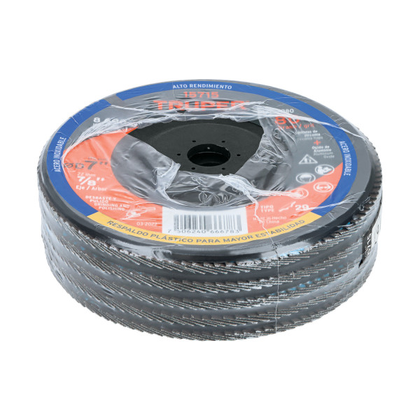 ‣ Disco laminado 7" grano 80, plástico... | Truper