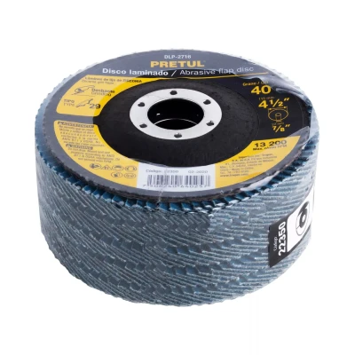 Disco laminado 4-1/2", grano 40 centro 7/8", fibra, PRETUL