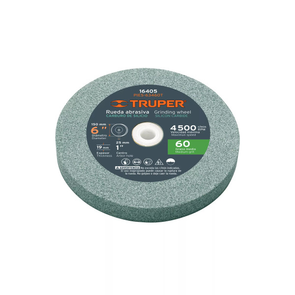 ‣ Rueda abrasiva 6"x19mm, carburo silicio... | Truper
