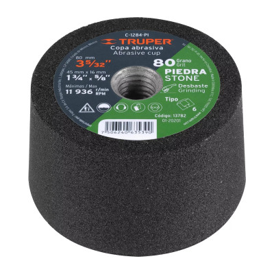 ‣ Copa desbaste piedra 3-5/32" grano 80... | Truper