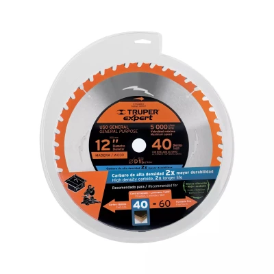 Disco sierra 12" para madera, 40 dientes centro 1", Expert