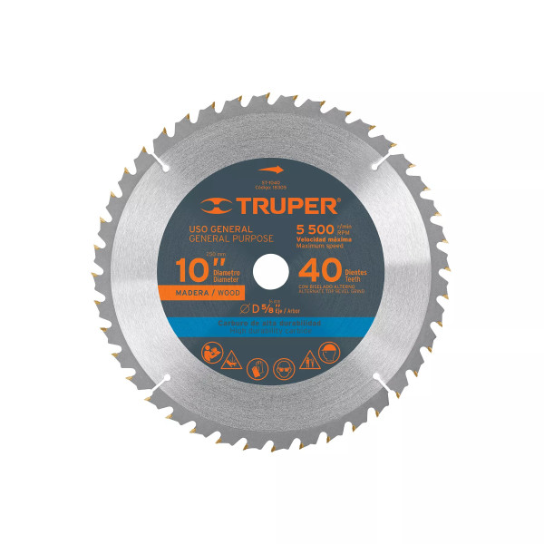 ‣ Disco sierra 10" madera, 40 dientes... | Truper