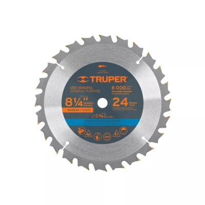 Disco sierra 8-1/4" para madera, 24 dientes centro 5/8"