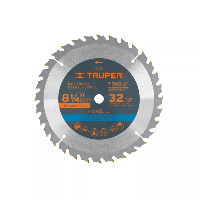 Disco sierra 8-1/4" para madera, 32 dientes centro 5/8"