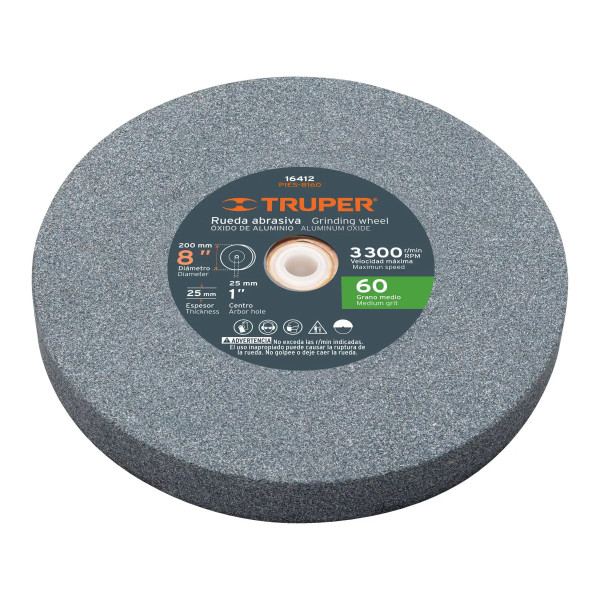 ‣ Rueda abrasiva 8"x25mm, óxido alum... | Truper