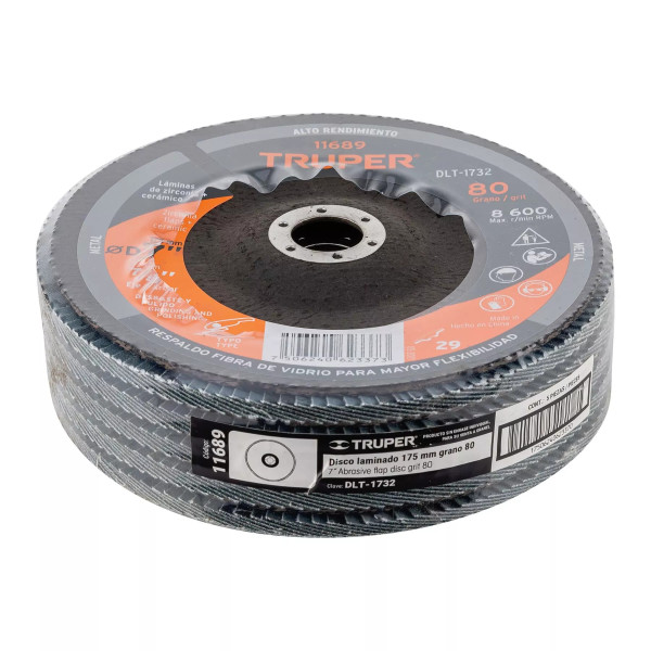 ‣ Disco laminado 7", grano 60, fibra... | Truper