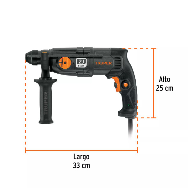 Rotomartillo Sds Plus 2 Joules 650 W, Industrial, Truper | Rotomartillos y Demoledores Ferreterias Ferretodo