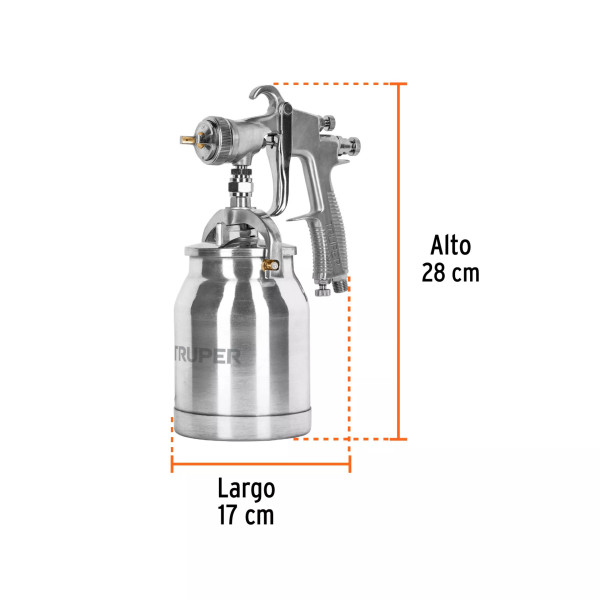 ‣ Pistola p/pintar HVLP 1.4 mm vaso aluminio... | Truper