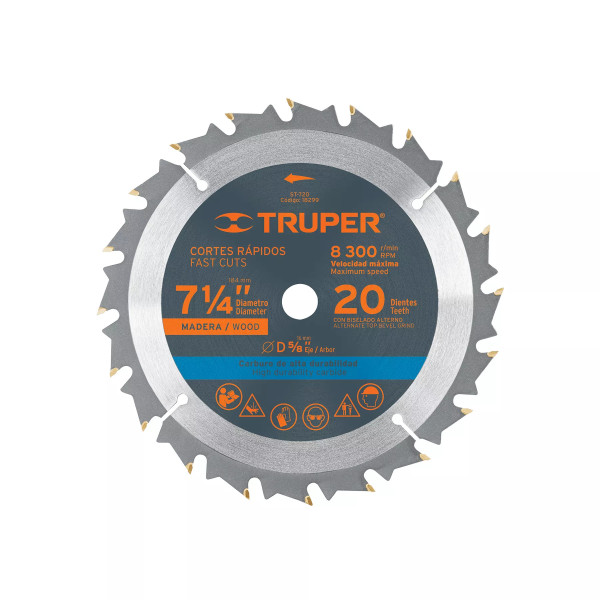 ‣ Disco sierra 7-1/4" madera, 20 dientes... | Truper