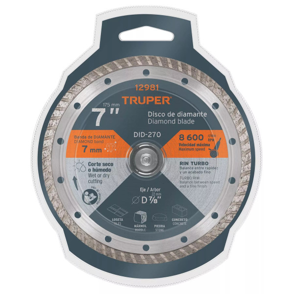 ‣ Disco de diamante 7" rin turbo... | Truper
