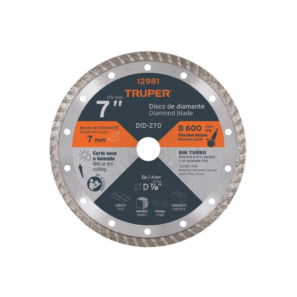 ‣ Disco de diamante 7" rin turbo... | Truper