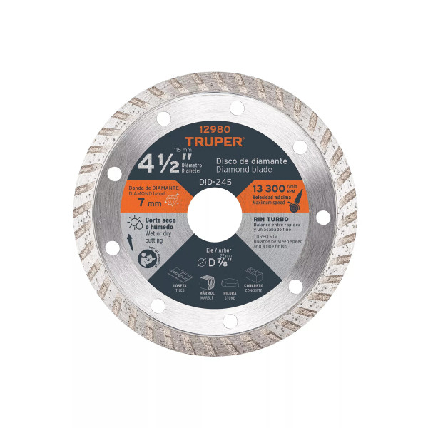 ‣ Disco de diamante 4-1/2" Rin Turbo... | Truper