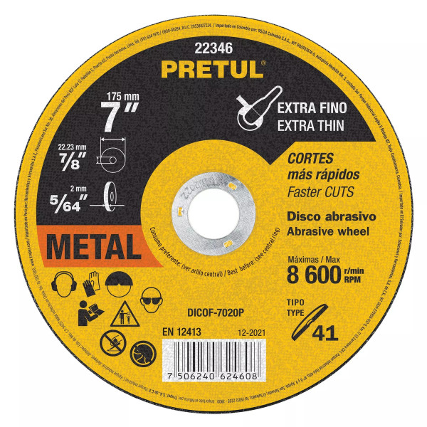‣ Disco Tipo 41 de 7" x 2 mm corte... | Pretul