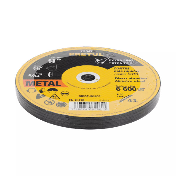 ‣ Disco Tipo 41 de 9" x 2 mm para metal... | Pretul