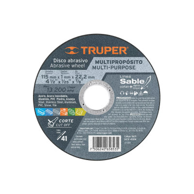 ‣ Disco Tipo 41 4-1/2" corte multimaterial... | Truper