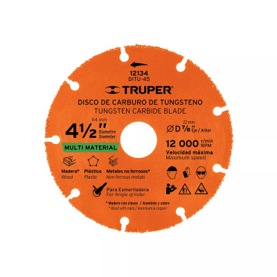 ‣ Disco 4-1/2" multimaterial de carburo... | Truper