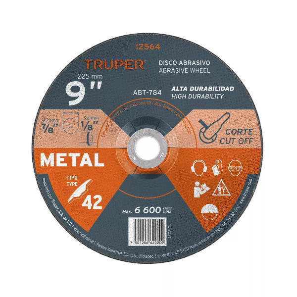 ‣ Disco Tipo 42 9" para corte de metal... | Truper