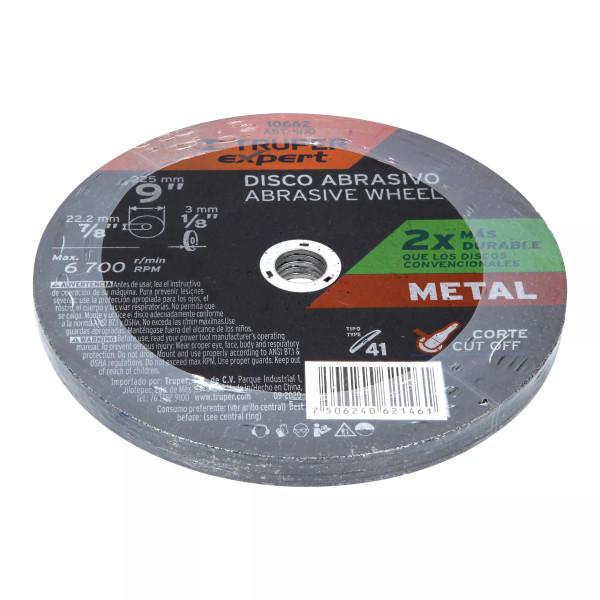 ‣ Disco Corte Metal 9" Tipo 41... | Truper Expert