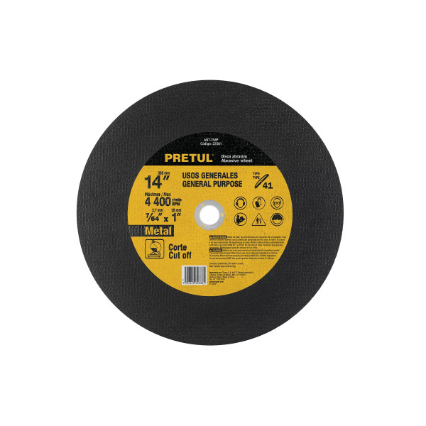 ‣ Disco Tipo 41 de 14" para metal... | Pretul