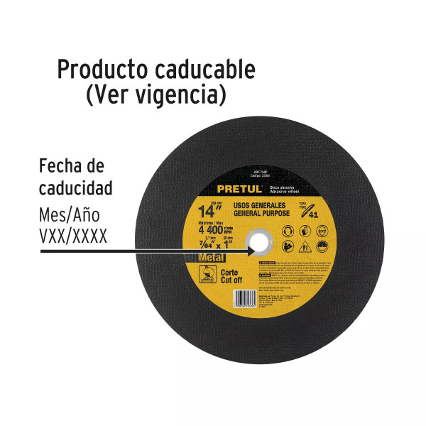‣ Disco Tipo 41 de 14" para metal... | Pretul