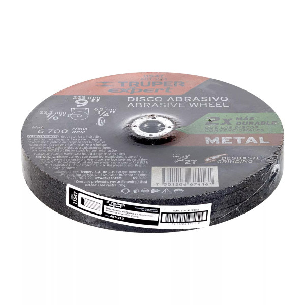 ‣ Disco Tipo 27 9" Metal Desbaste... | Truper Expert