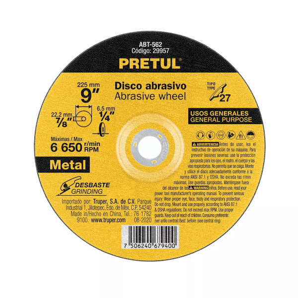 ‣ Disco de Desbaste 9" Metal... | Pretul