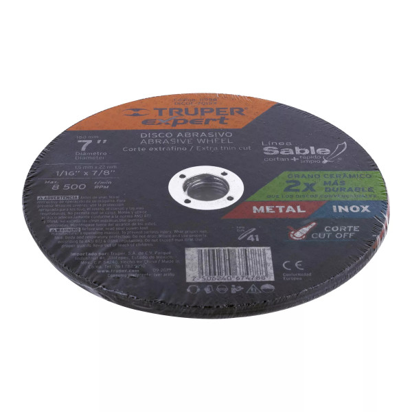 ‣ Disco Corte Fino Metal 7" | Truper Expert
