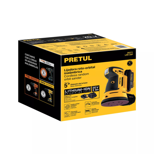 Lijadora Roto Orbital Inalámbrica 5"", 0.05 Hp, 20 V | Lijadoras