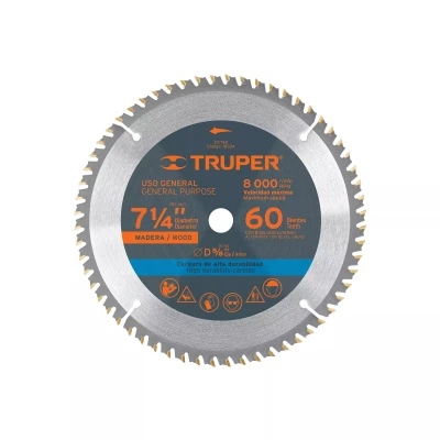 Disco sierra 7- 1/4" para madera, 60 dientes centro 5/8"