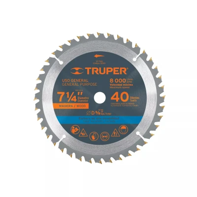 Disco sierra 7- 1/4" para madera, 40 dientes centro 5/8"