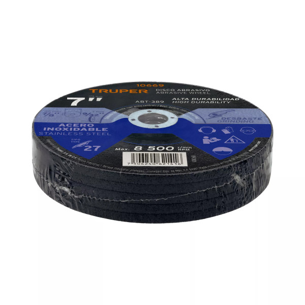 ‣ Disco Tipo 27 7" Desbaste Inoxidable... | Truper