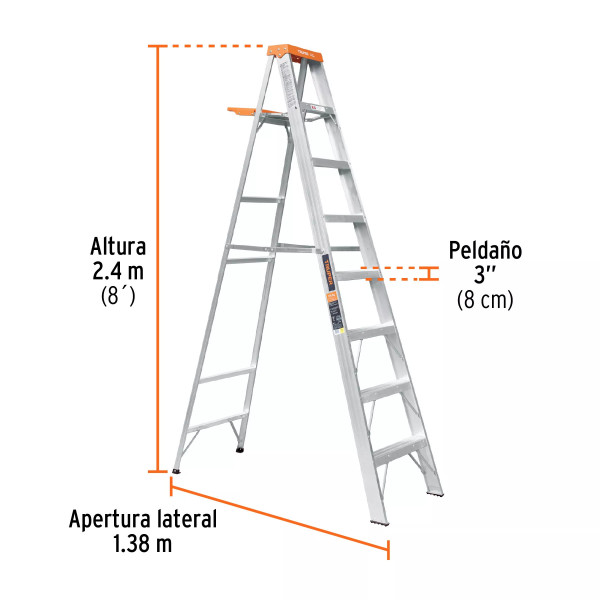 ‣ Escalera de tijera 7 peldaños... | Truper