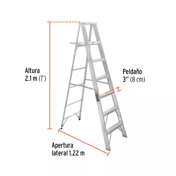 ‣ Escalera aluminio 6 peldaños... | Truper